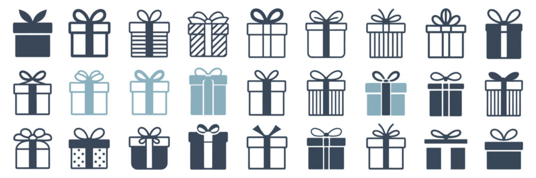 Gift box line icon vector illustration representing present package, celebration surprise, holiday giving, and modern minimal outline designs