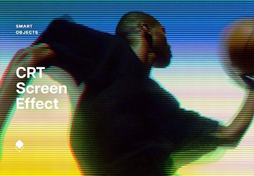 CRT Screen Photo Effect For Poster And Print Design