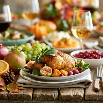 Gathering with friends and family around a table filled with food and drink during the autumn season