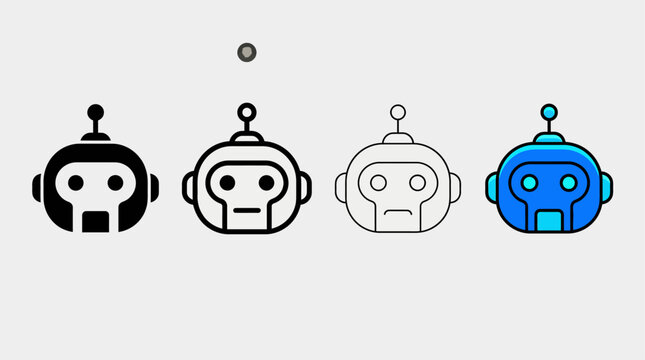 robot head icons,