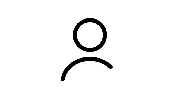 Simple create friend profile symbol. Add new contact outline icon on isolated white background.