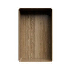 Naklejka premium Empty Wooden Tray on Black Background