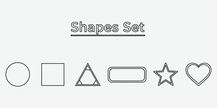 Geometric Shapes Collection in Clean Line Art Vector Silhouette for Educational or Design Concepts