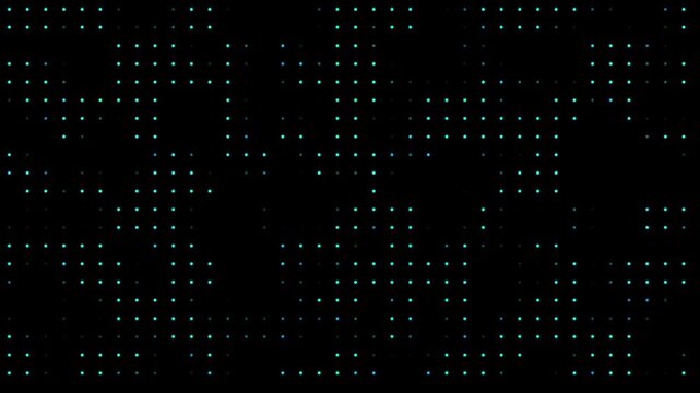 abstract circle shape array blue with movement and metallic reflex effect on black