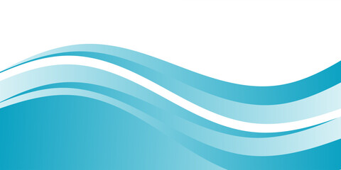 Fototapeta premium Abstract blue wave background with smooth flowing curves vector illustrationAbstract blue wave background with smooth flowing curves vector illustration