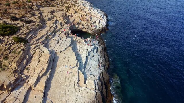 Giola Natural Pool and Rocky Coastline on Thasos Island