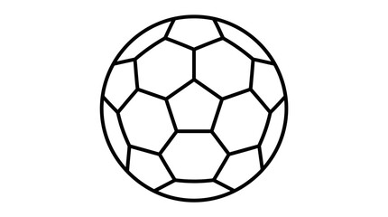 Naklejka premium Minimal Soccer Ball Outline Icon Vector Illustration