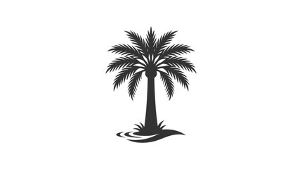 Obraz premium Black silhouette of a palm tree.