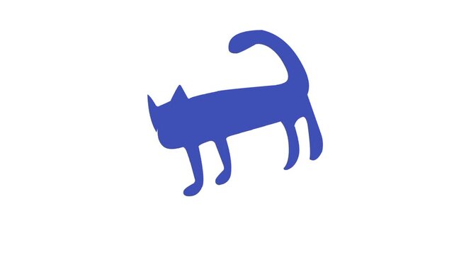 blue cute cat doodle illustration 