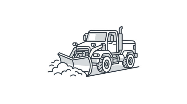 Snow Plow Truck Winter Road Vehicle.