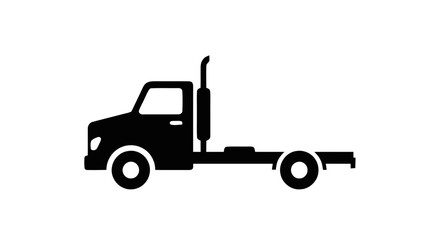 Fototapeta premium Vector illustration of flatbed truck icon silhouette on a transparent background