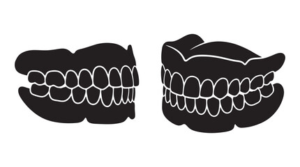 Human Teeth Silhouette Black And White Dental Illustration Silhouette © MDSHANTO