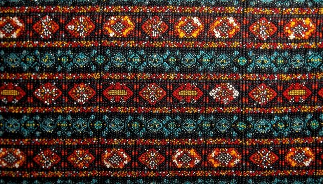 Intricate Ndebele geometric patterns adorn traditional South African textile, Xhosa design, South African designs , Patterned fabric