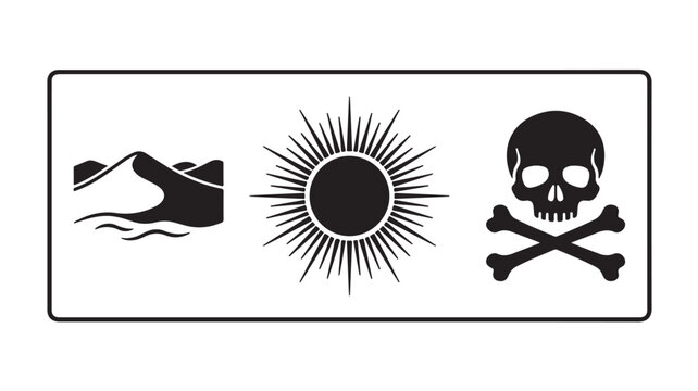 Jolly Roger Pirate Flag Symbols On White Background For Nautical Warning Concepts