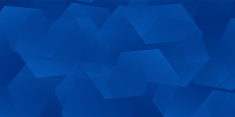 Fototapeta premium Simple blue background with glowing geometric lines. Blue gradient abstract