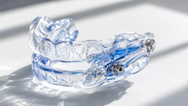Clear dental mouth guard for teeth protection against grinding and clenching