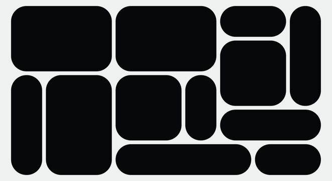 Rounded Rectangle Frames, Bento Grid Layout 