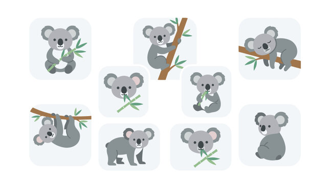 Koala Bears on Trees.
