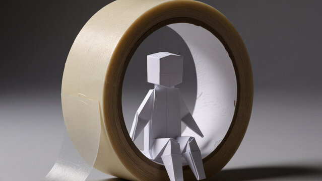 Origami in Tape Roll