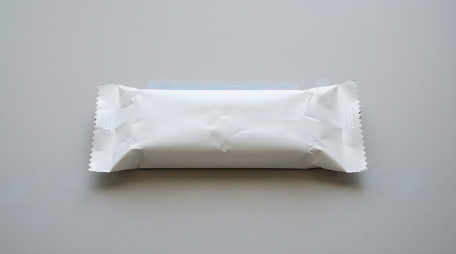 Single wrapped snack bar on plain surface