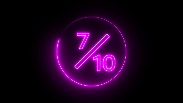 7 Out of 10 neon text Animation. Neon Circular Loading Indicator 7/10