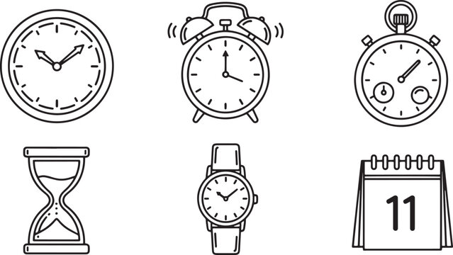 Collection of various time keeping devices.