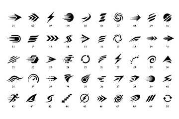 Obraz premium Dynamic Motion Inspired Logo Set Vector Design