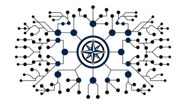 A complex network diagram illustrates connections and nodes in a digital circuit system.
