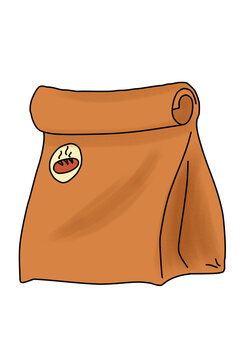 Illustration of bread packaging. Eco-friendly cardboard packaging