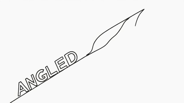 Animated Handwritten Text Angled Appearing on White Background