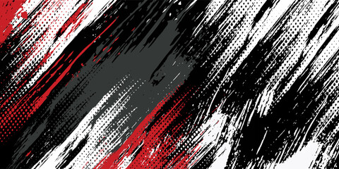 Gaming esport background striking stripes electric banner vector illustration design red black grunge brush wing comic pattern modern abstract concept livery stripes decal paint splash splatter.eps 10 © AINUNNAJIB