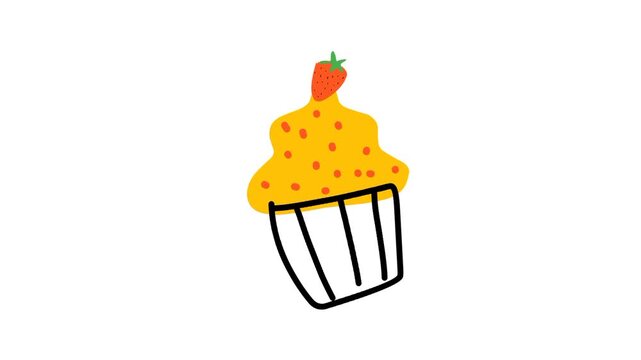 cup cake doodles art illustration 