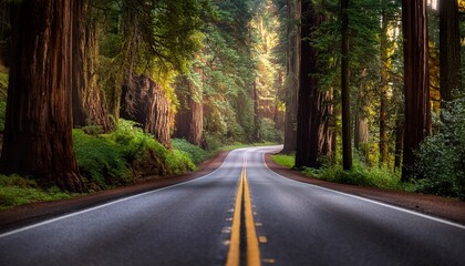 Fototapeta premium Scenic Road In Redwood National Forest