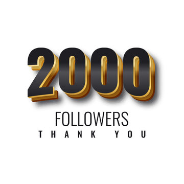 Thank you 2000 followers illustration template design