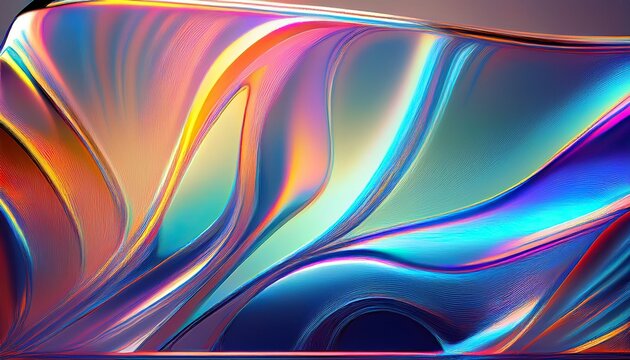 Iridescent Gradient Glass Abstract D Background