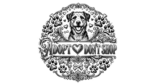 pitbull forever, pitbull illustration, strong dog, bully breed, dog lover art, ornate frame, black and white pitbull, rose border, pitbull portrait, hand drawn outline engraving vector illustration de
