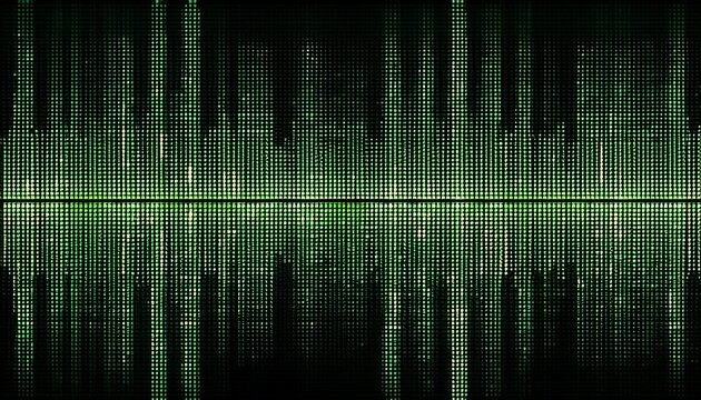 retro tech green horizontal dotted grid pattern striped pixel bands square blocks dark space for digital audio equalizer visualizer electronic displays seamless graphic