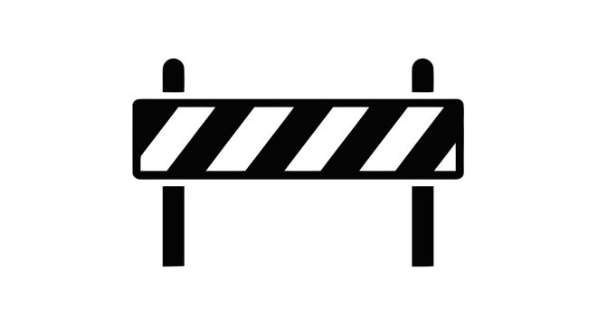 Vector illustration of construction barrier icon on a transparent background