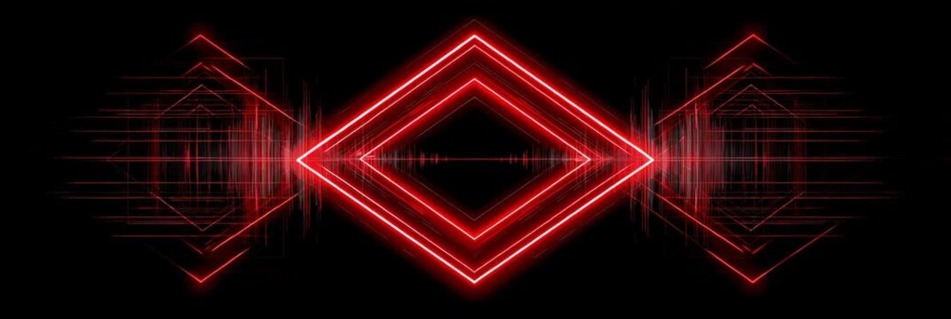 abstract red background with neon lines
