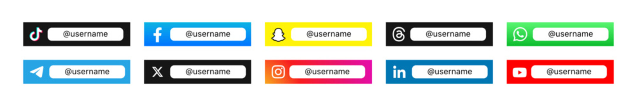 social media icons lower third banners template