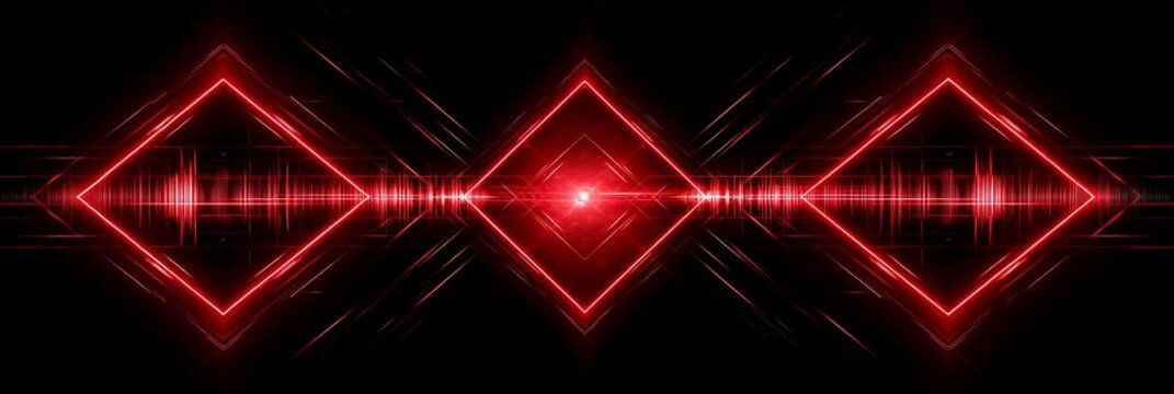 abstract red background with neon lines