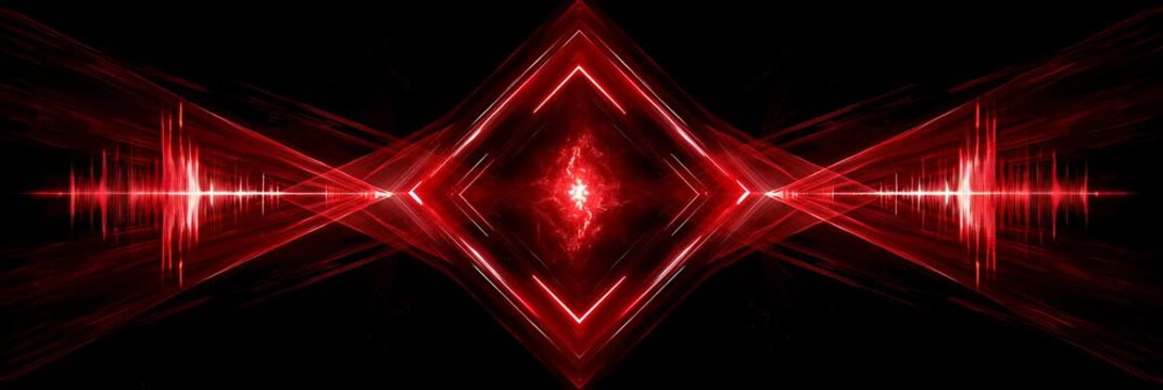 abstract red background with neon lines