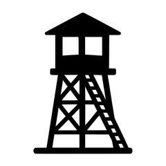 Naklejka premium Watchtower icon isolated on white background 