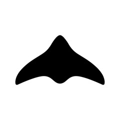 Simple black silhouette of an aircraft tail fin with aircraft, silhouette © md aiub 