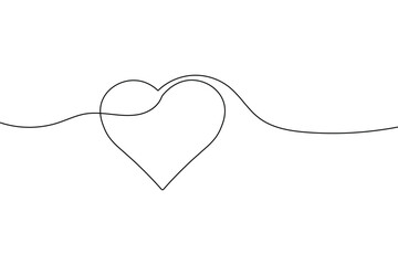 Fototapeta premium Interlocking Hearts Continuous One Line Art Minimal Love Vector