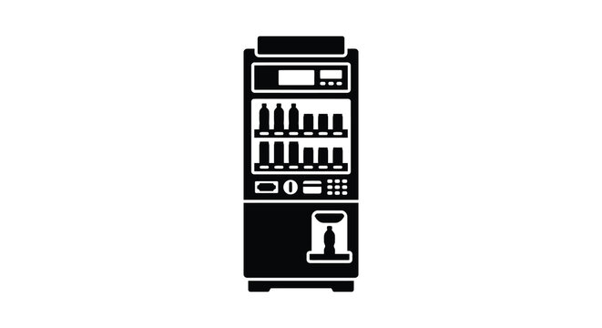 Vending machine silhouette on a white background flat vector graphic