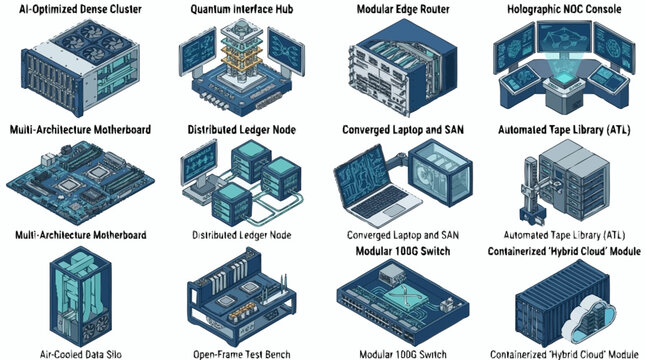 Isometric Data Center Network Infrastructure Design.
