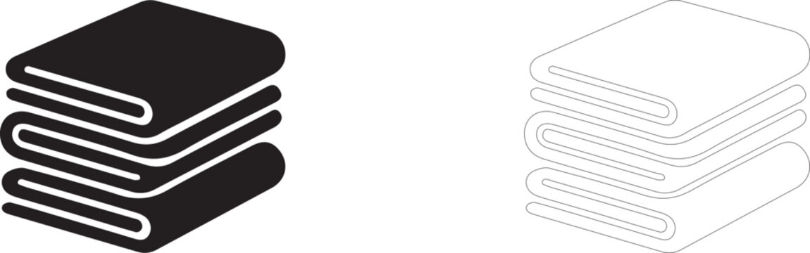 Fabric stack vector icon, folded textile sheets symbol, garment material layers and tailor storage.