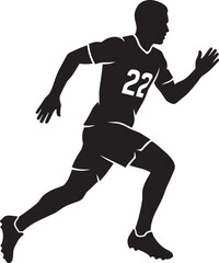 Obraz premium Running Man Silhouette Collection Vector Set, Sprint Runner Athlete Fitness Sports Icons