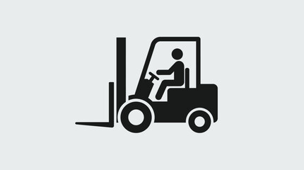 Fototapeta premium Simple forklift icon, minimalist vector design.